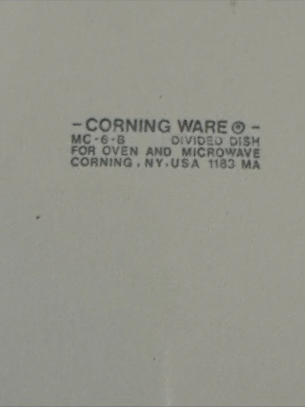 Corning Ware French White 2 Part Divided Dish Casserole MC-6-B w/Pyrex Lid 1.8L